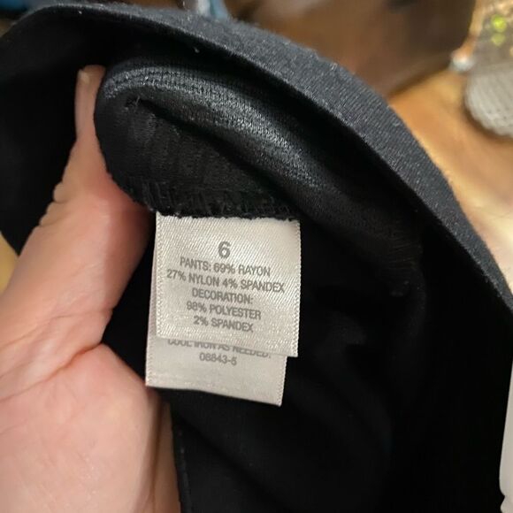 Bisou Bisou Michele Bohbot Black Pants Size 6 - Picture 4 of 5